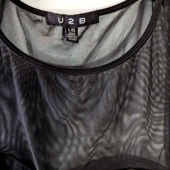 U 2 B Woman’s Mesh Top Black Tank Camisole Top Large (L) - Picture 7 of 8